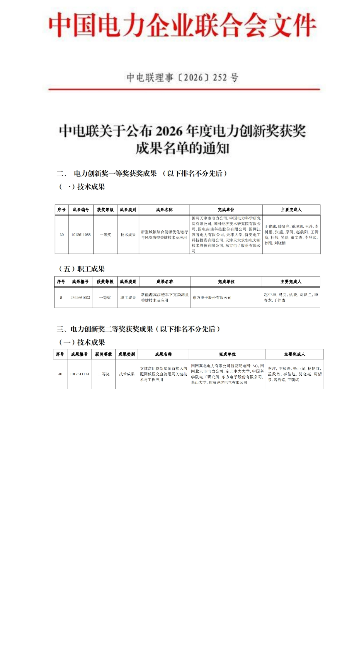 东方电子三项成果荣获中电联2026年度电力创新奖